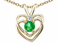 Tommaso Design™ Genuine Emerald Heart Pendant Necklace