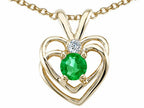 Tommaso Design™ Genuine Emerald Heart Pendant Necklace