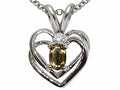 Tommaso Design™ Genuine Smoky Quartz Heart Pendant Necklace