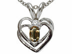 Tommaso Design™ Genuine Smoky Quartz Heart Pendant Necklace
