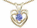 Tommaso Design™ Genuine Tanzanite Heart Pendant Necklace