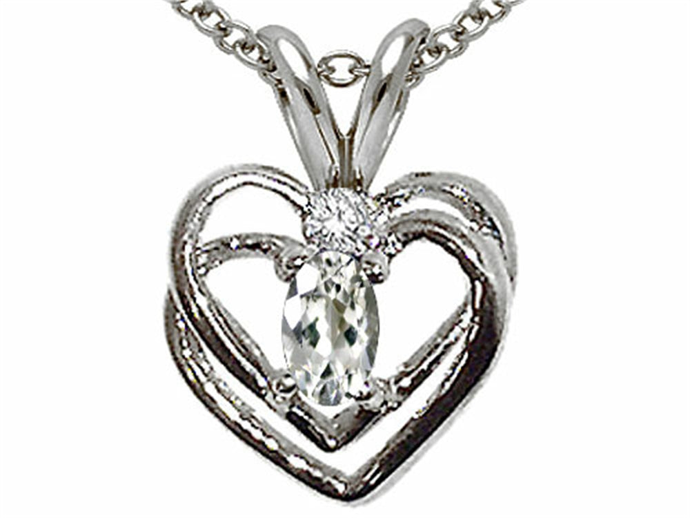 Tommaso Design™ Genuine White Topaz Heart Pendant Necklace