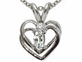 Tommaso Design™ Genuine White Topaz Heart Pendant Necklace