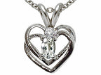 Tommaso Design™ Genuine White Topaz Heart Pendant Necklace
