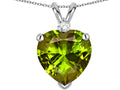 Star K™ Heart Shape 8mm Genuine Peridot Pendant Necklace