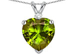 Star K™ Heart Shape 8mm Genuine Peridot Pendant Necklace