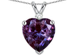 Star K™ 8mm Heart Shape Simulated Alexandrite Pendant Necklace