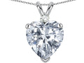 Star K™ Heart Shape 8mm Genuine White Topaz Heart Pendant Necklace