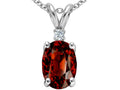 Tommaso Design™ Oval 8x6mm Genuine Garnet Pendant Necklace