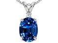 Tommaso Design™ Oval 8x6mm Created Blue Sapphire Pendant Necklace