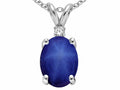 Tommaso Design™ Oval 7x5mm Created Star Sapphire Pendant Necklace