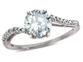 Tommaso Design Round 7mm Genuine White Topaz s Bypass Ring