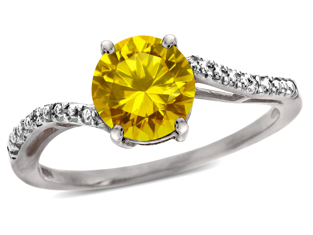Tommaso Design Round 7mm Genuine Citrine s Bypass Ring