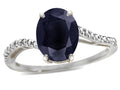 Tommaso Design Oval 10x8mm Genuine Black Sapphire Ring