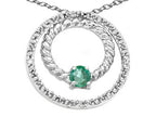 Tommaso Design™ Round 3mm Genuine Emerald Circle Pendant Necklace