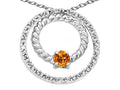 Tommaso Design™ Round 3mm Genuine Citrine Circle Pendant Necklace