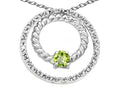 Tommaso Design™ Round 3mm Genuine Peridot Circle Pendant Necklace