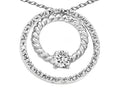 Tommaso Design™ Round 3mm Genuine White Topaz Circle Pendant Necklace