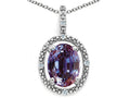 Tommaso Design™ Oval 9x7mm Simulated Alexandrite Pendant Necklace