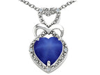 Tommaso Design™ Heart Shape 8mm Created Star Sapphire Pendant Necklace