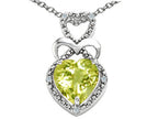 Tommaso Design™ Heart Shape 8mm Genuine Lemon Quartz Pendant Necklace