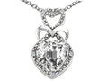 Tommaso Design™ Heart Shape 8mm Genuine White Topaz Pendant Necklace