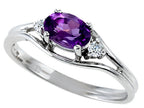 Tommaso Design Genuine Amethyst Ring