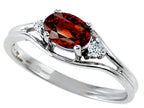 Tommaso Design Genuine Garnet Ring