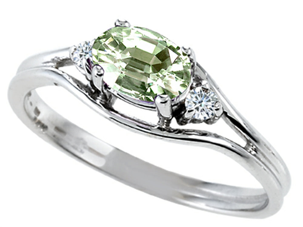 Tommaso Design Green Amethyst Ring
