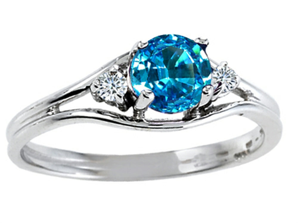 Tommaso Design Genuine Blue Topaz Ring