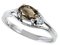 Tommaso Design Genuine Smoky Quartz Ring