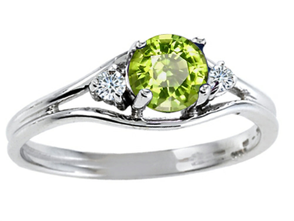 Tommaso Design Round 5mm Genuine Peridot Ring