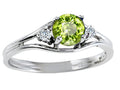 Tommaso Design Round 5mm Genuine Peridot Ring