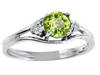 Tommaso Design Round 5mm Genuine Peridot Ring
