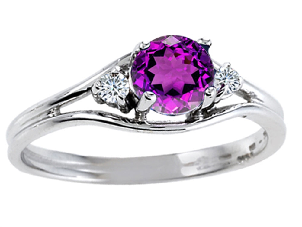 Tommaso Design Genuine Amethyst Ring