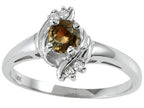 Tommaso Design Genuine Smoky Quartz Ring