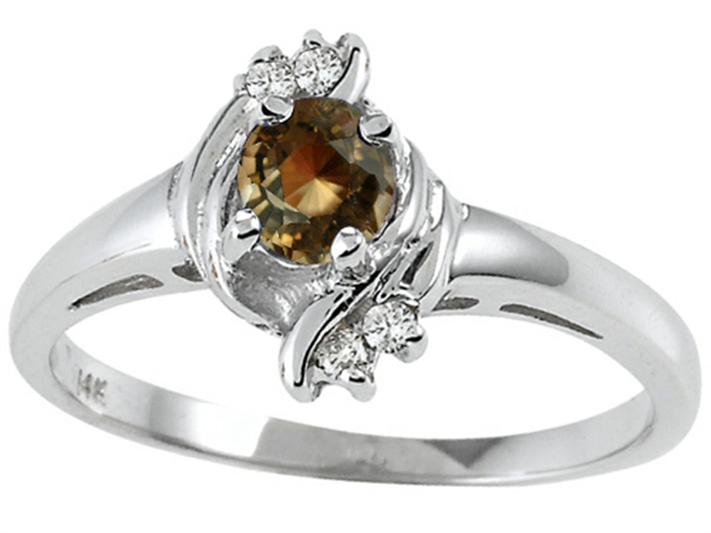 Tommaso Design Genuine Smoky Quartz Ring