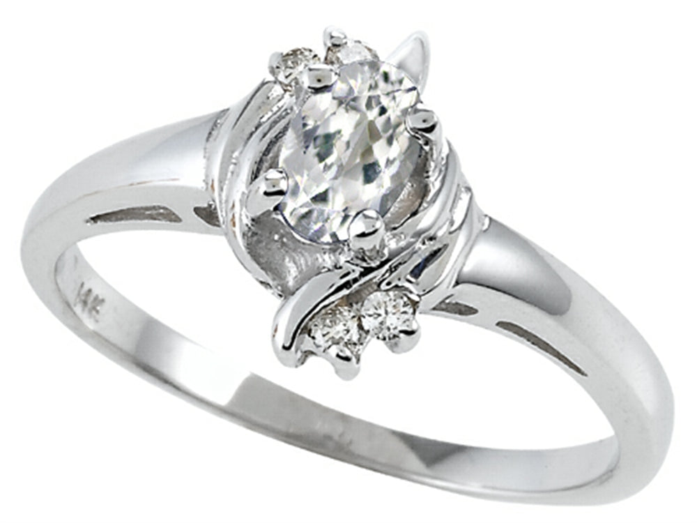 Tommaso Design Genuine White Topaz Ring