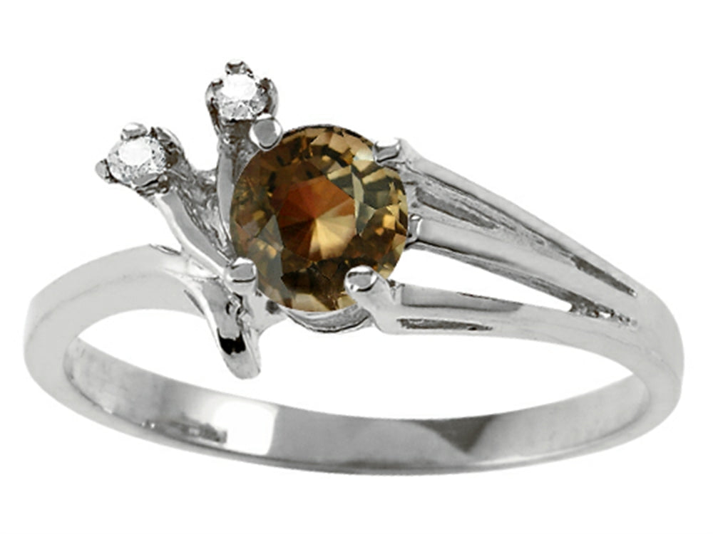 Tommaso Design Genuine Smoky Quartz Ring