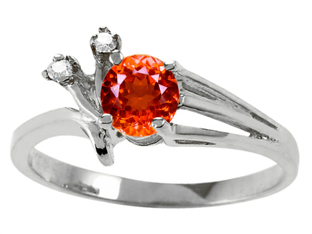 Tommaso Design Simulated Mexican Orange Fire Opal Ring