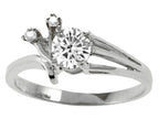 Tommaso Design Genuine White Topaz Ring