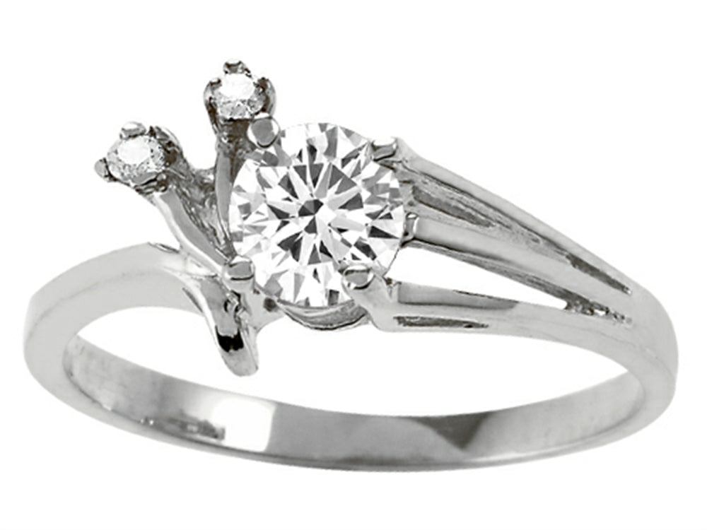 Tommaso Design Genuine White Topaz Ring