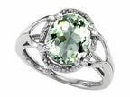 Tommaso Design Oval 10x8mm Green Amethyst Ring