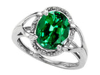 Tommaso Design Oval 10x8mm Simulated Emerald Ring