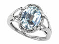 Tommaso Design Oval Genuine Aquamarine Ring