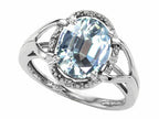 Tommaso Design Oval Genuine Aquamarine Ring
