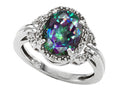 Tommaso Design Oval 10x8mm Mystic Rainbow Topaz Ring