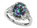 Tommaso Design Oval 10x8mm Mystic Rainbow Topaz Ring