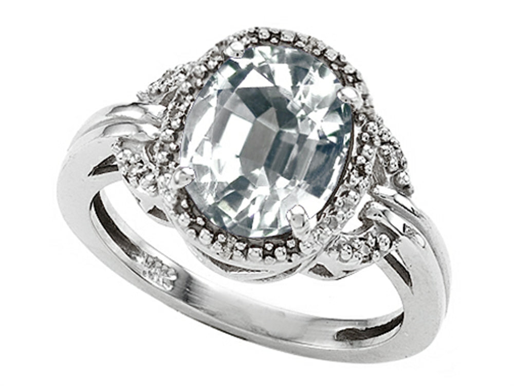 Tommaso Design Oval Genuine White Topaz Ring