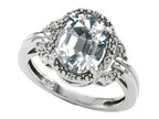 Tommaso Design Oval Genuine White Topaz Ring